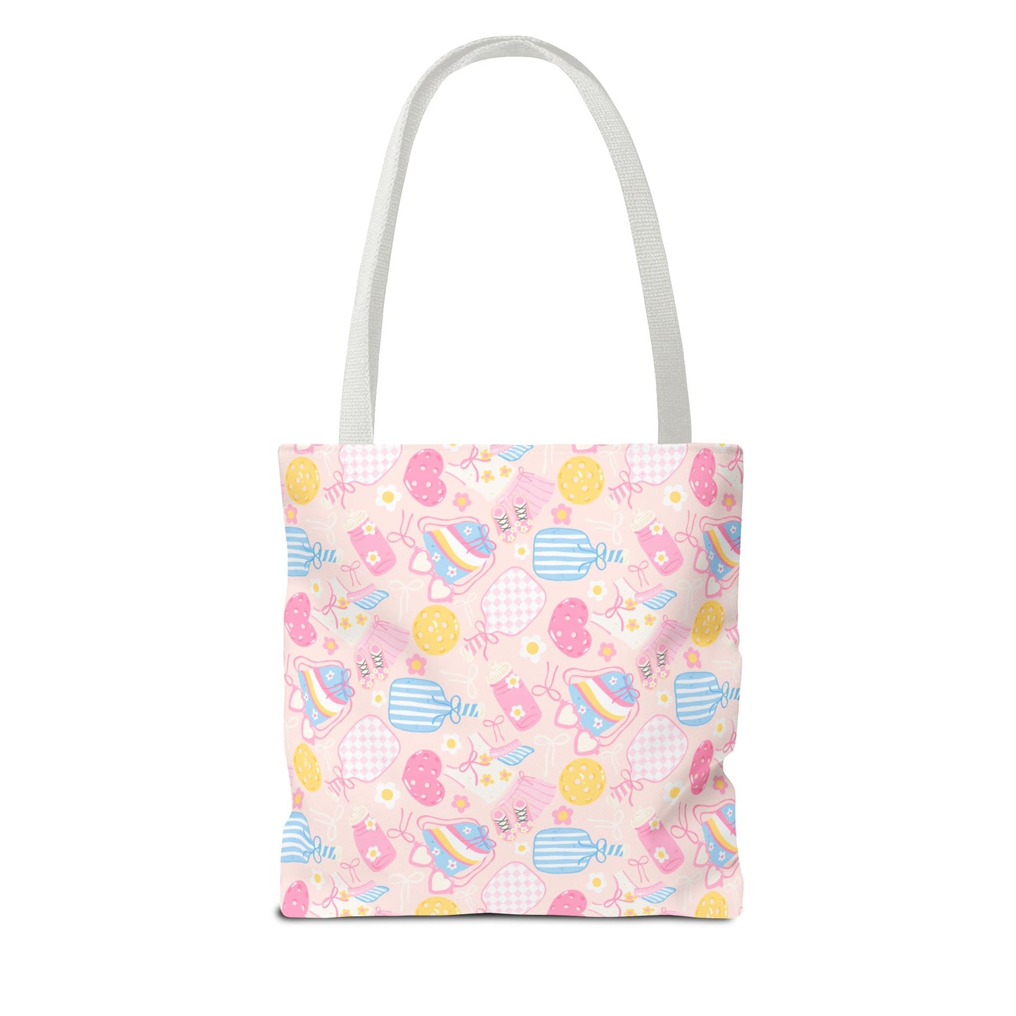 Pink Pickleball Tote Bag | All-Over Print, Sport Court Graphic