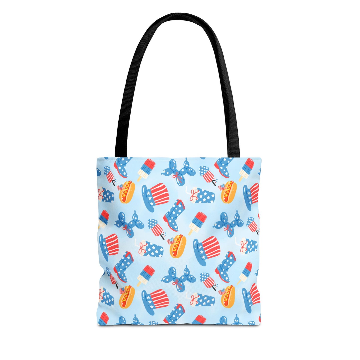 Patriotic Summer Icons tote bag | 4th of July fireworks, popsicles, cupcakes