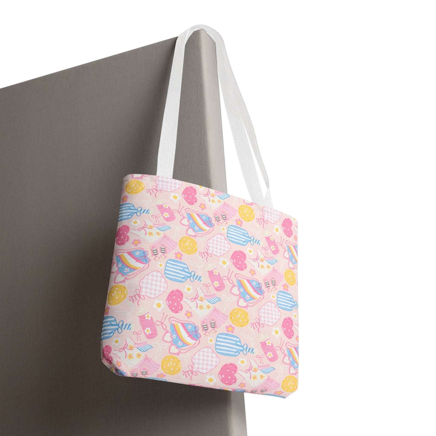 Pink Pickleball Tote Bag | All-Over Print, Sport Court Graphic