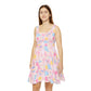 Pink Pickleball Skater Dress — Cute Pastel All‑Over Print