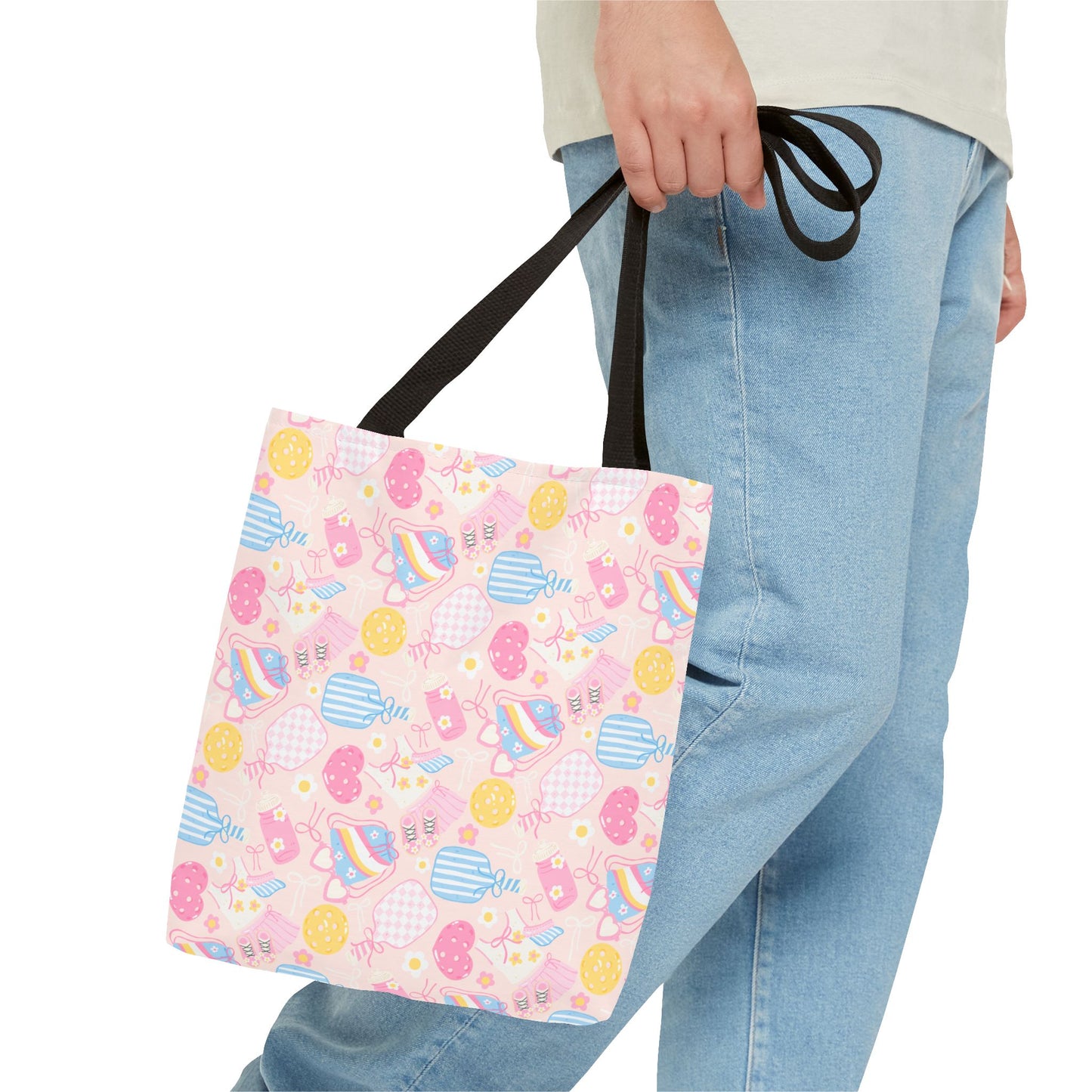 Pink Pickleball Tote Bag | All-Over Print, Sport Court Graphic