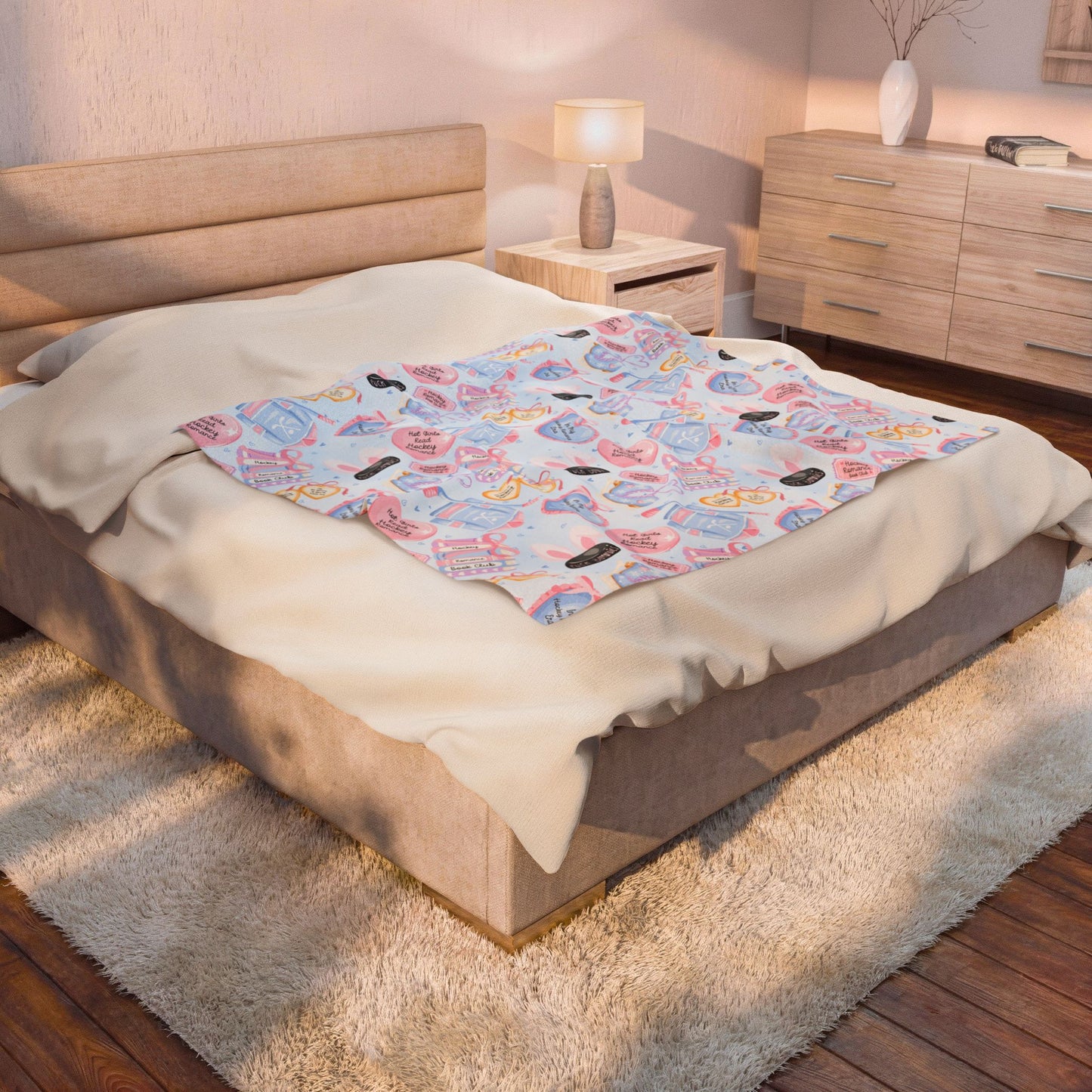 Hockey Romance Book Velveteen Plush Blanket