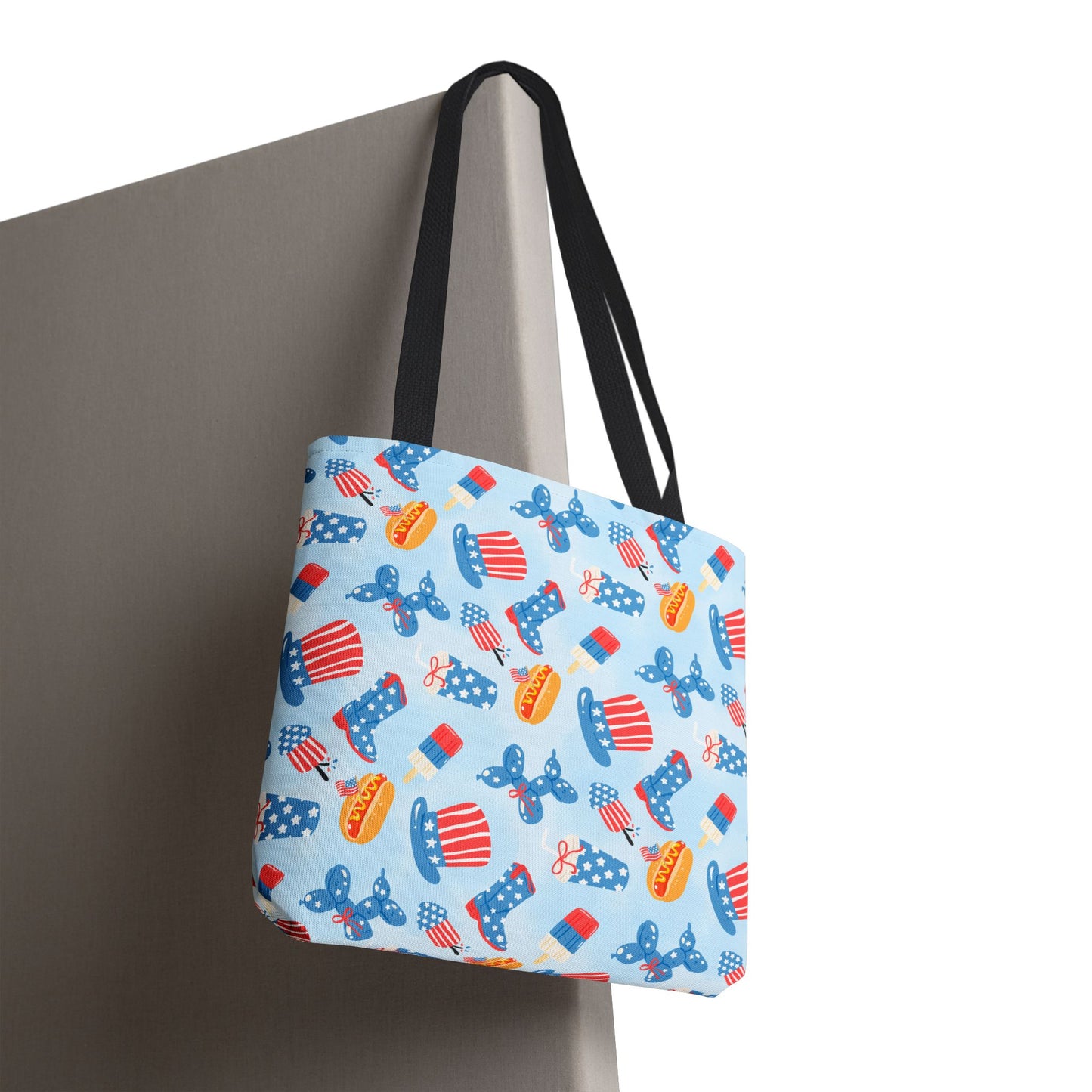 Patriotic Summer Icons tote bag | 4th of July fireworks, popsicles, cupcakes