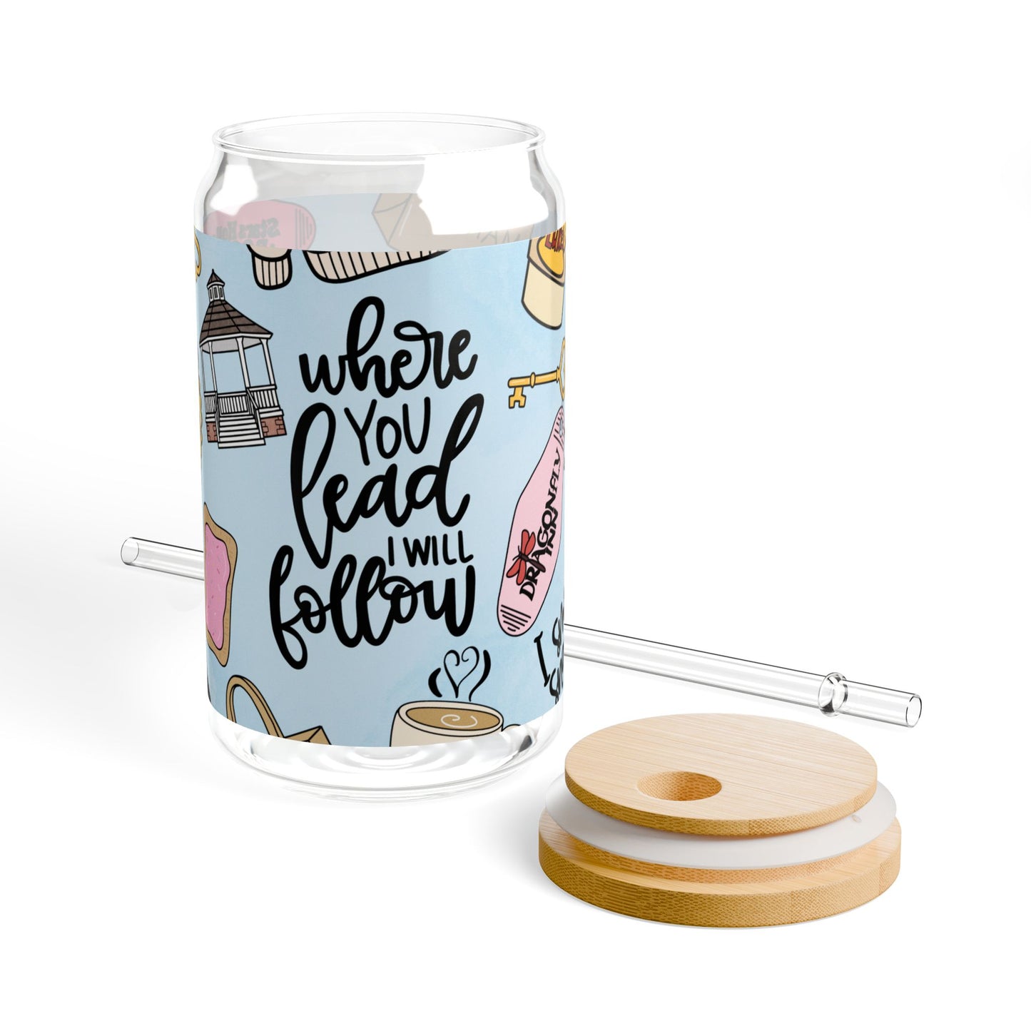 Where You Lead I Will Follow sipper glass | Gilmore Girls inspired 16oz