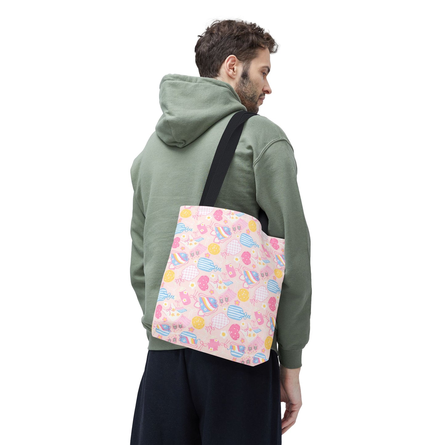 Pink Pickleball Tote Bag | All-Over Print, Sport Court Graphic
