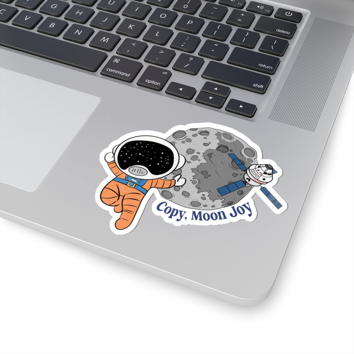 Copy Moon Joy Astronaut and Moon Illustration Kiss-Cut Stickers | Spacecraft Decal