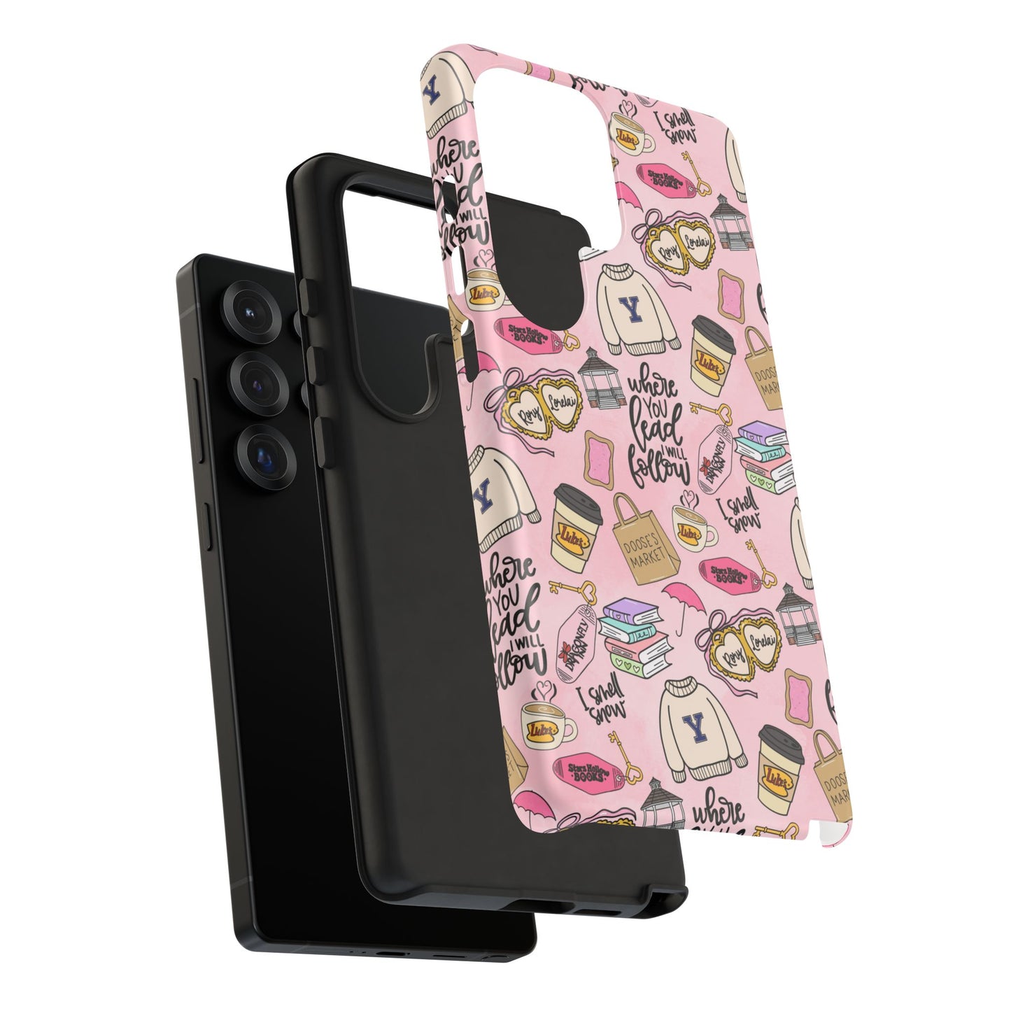 Where You Lead "Tough Cases" Phone Case — Pink Gilmore Girls Tribute