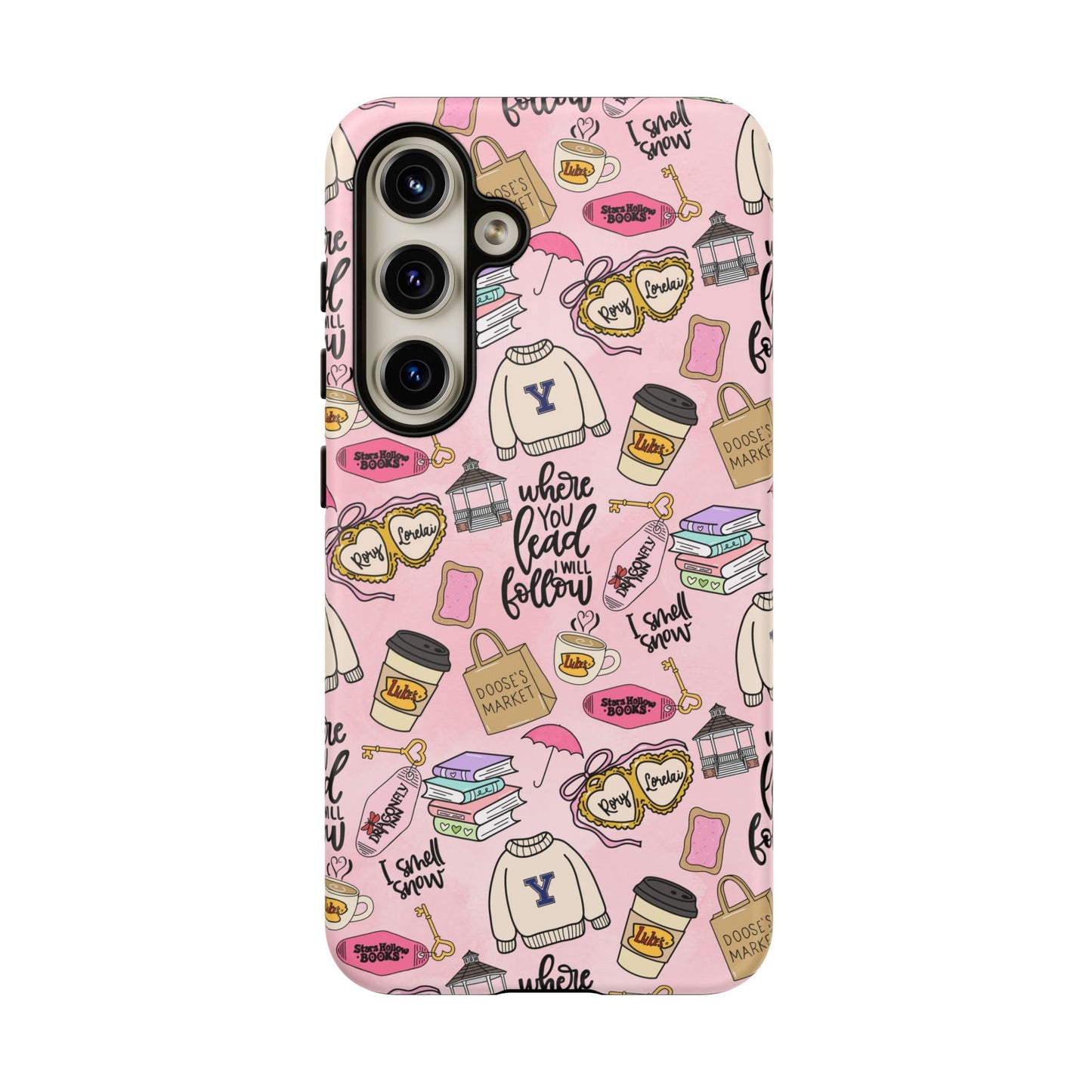 Where You Lead "Tough Cases" Phone Case — Pink Gilmore Girls Tribute