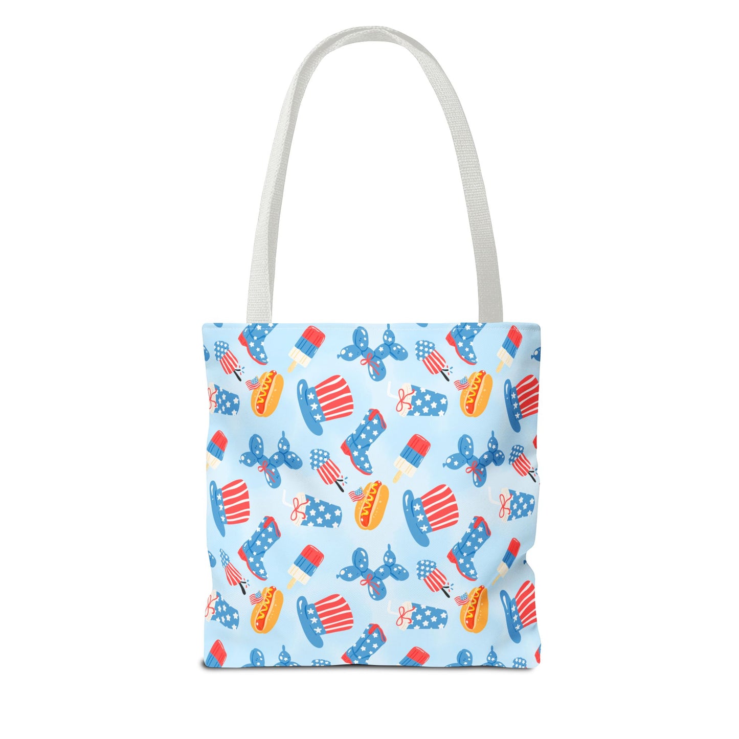 Patriotic Summer Icons tote bag | 4th of July fireworks, popsicles, cupcakes