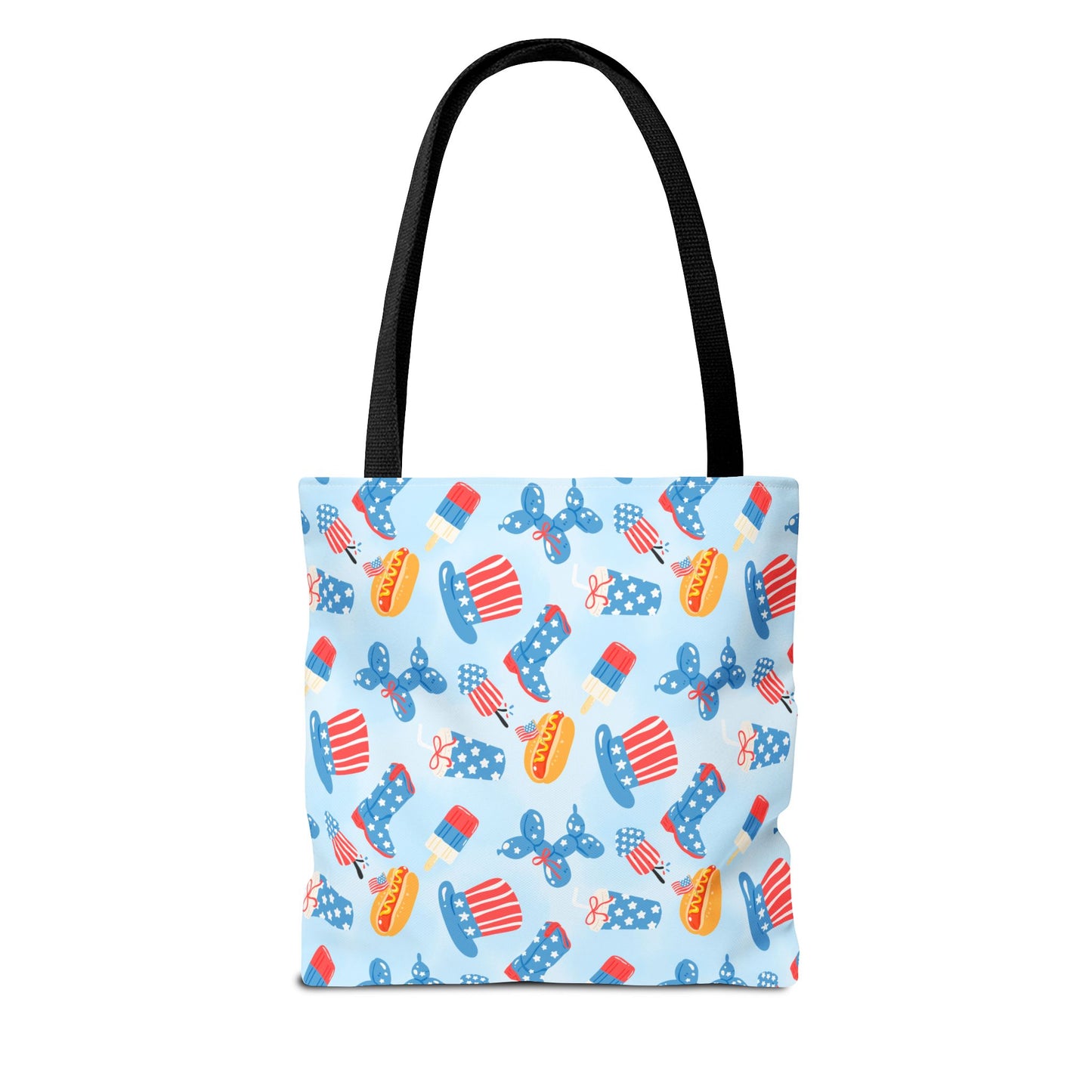 Patriotic Summer Icons tote bag | 4th of July fireworks, popsicles, cupcakes