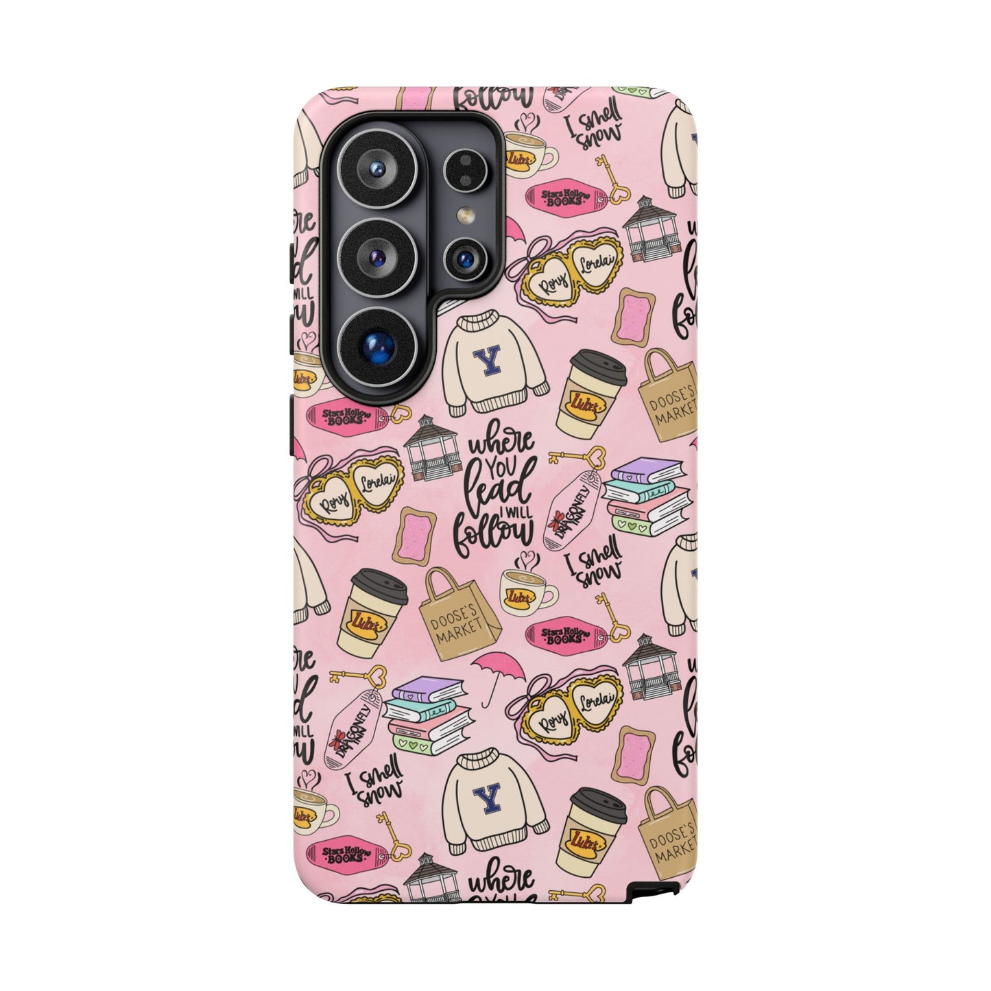 Where You Lead "Tough Cases" Phone Case — Pink Gilmore Girls Tribute