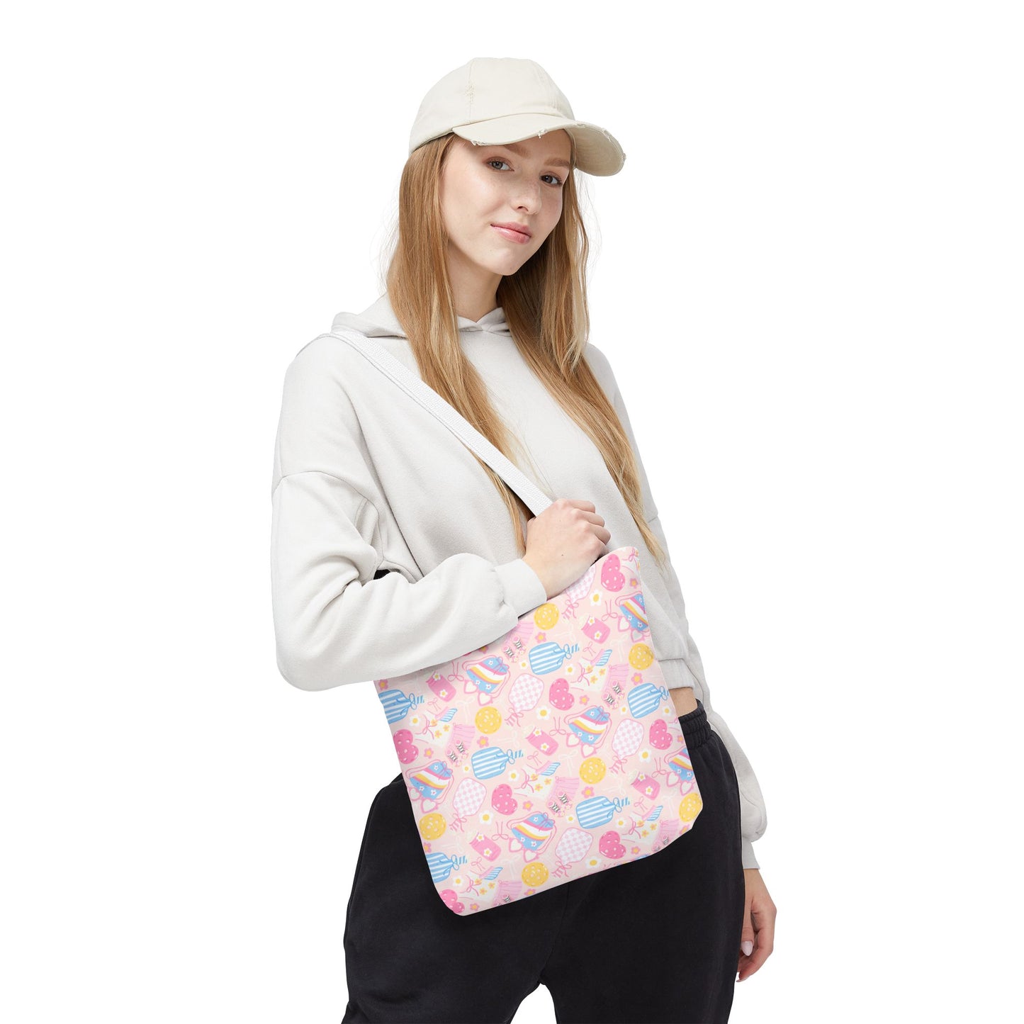 Pink Pickleball Tote Bag | All-Over Print, Sport Court Graphic