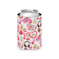 Slow Burn Romance Book Pattern Can Cooler | Cozy Reading Floral Design