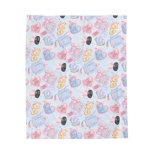 Hockey Romance Book Velveteen Plush Blanket
