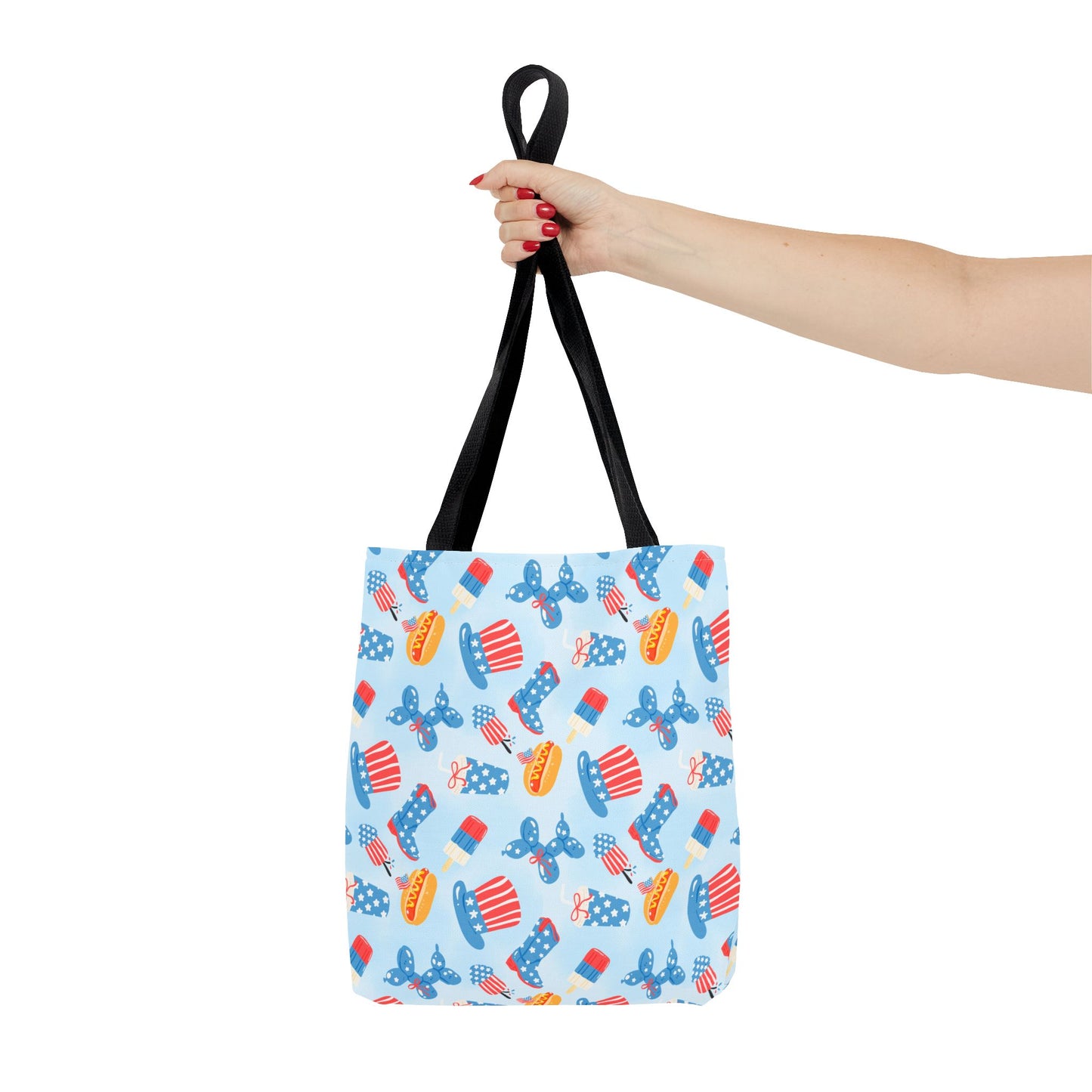 Patriotic Summer Icons tote bag | 4th of July fireworks, popsicles, cupcakes