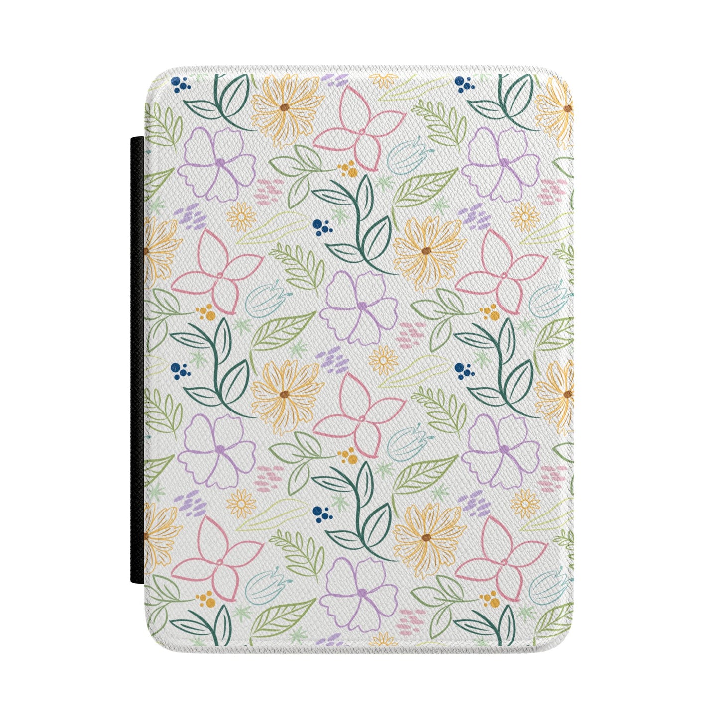 Floral Sketch Boho Kindle Case | Hand-Drawn Flower Sleeve