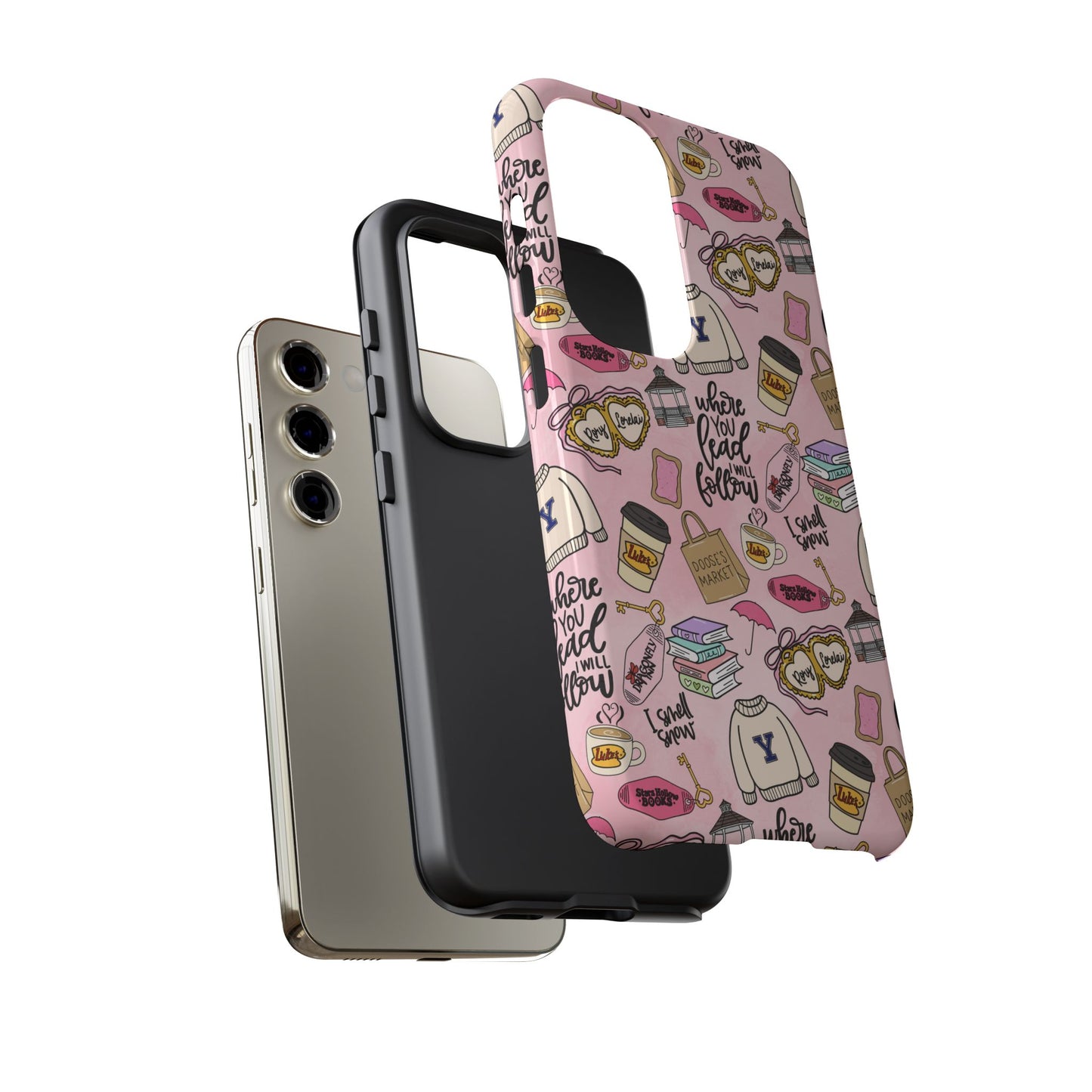 Where You Lead "Tough Cases" Phone Case — Pink Gilmore Girls Tribute