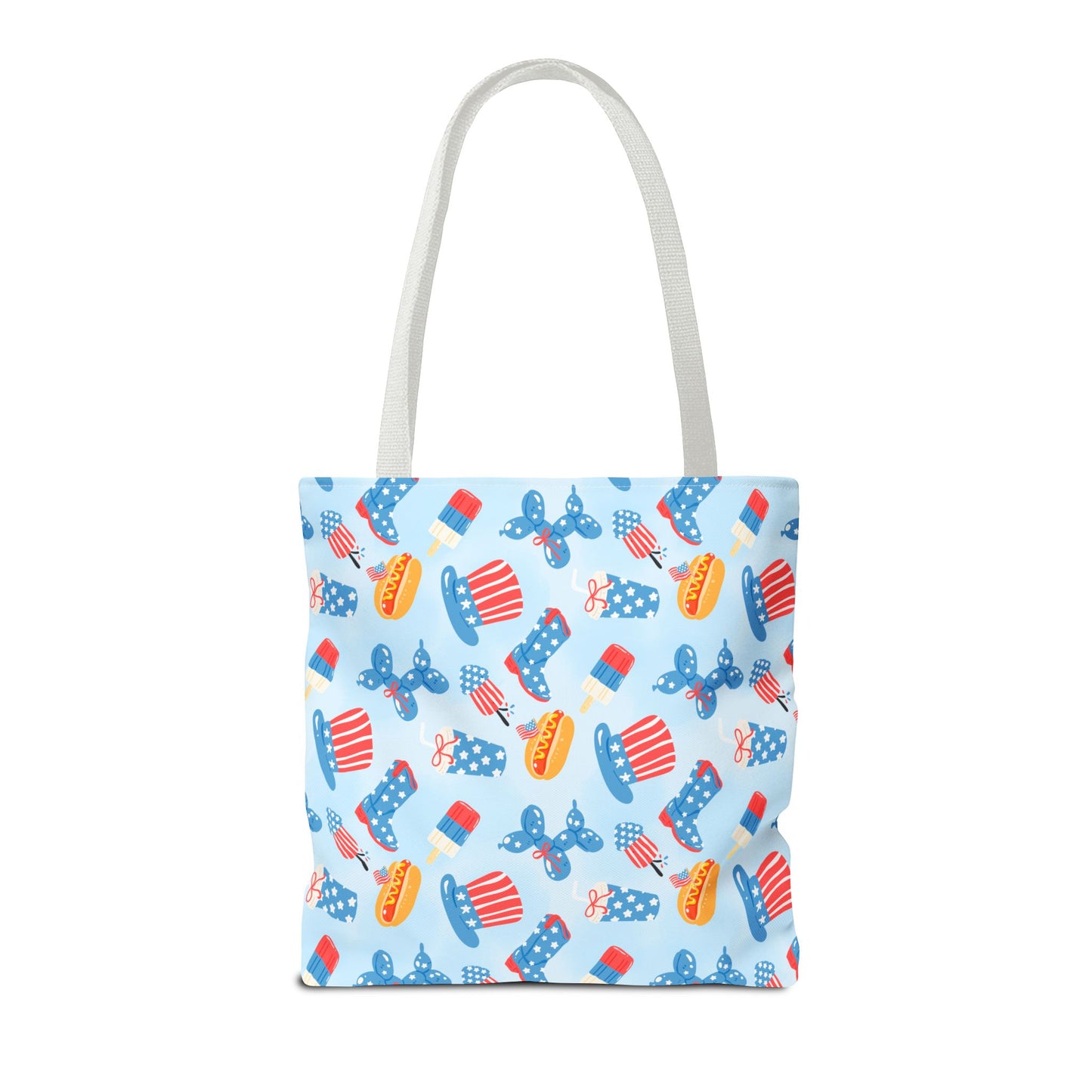 Patriotic Summer Icons tote bag | 4th of July fireworks, popsicles, cupcakes