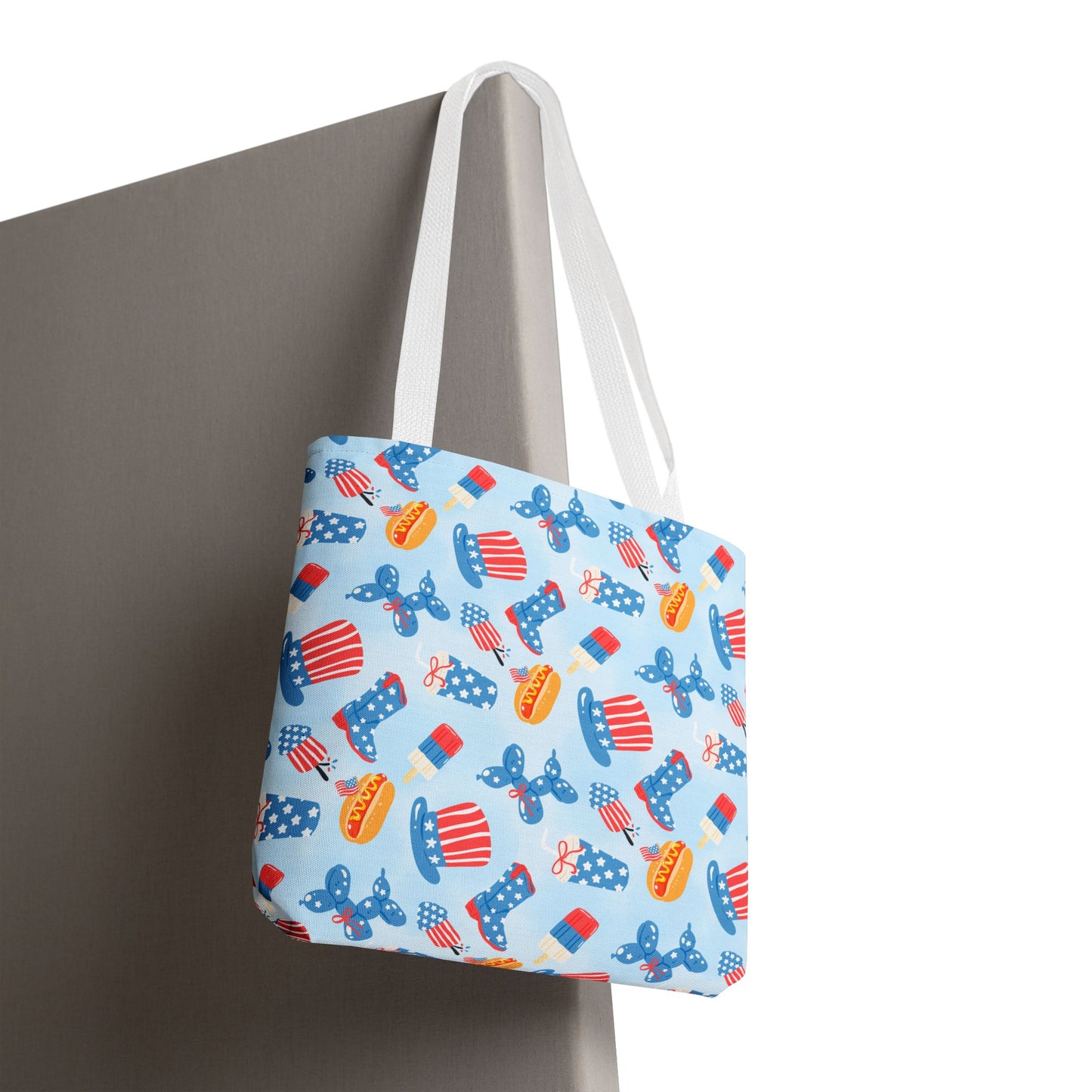 Patriotic Summer Icons tote bag | 4th of July fireworks, popsicles, cupcakes