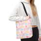 Pink Pickleball Tote Bag | All-Over Print, Sport Court Graphic