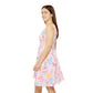 Pink Pickleball Skater Dress — Cute Pastel All‑Over Print