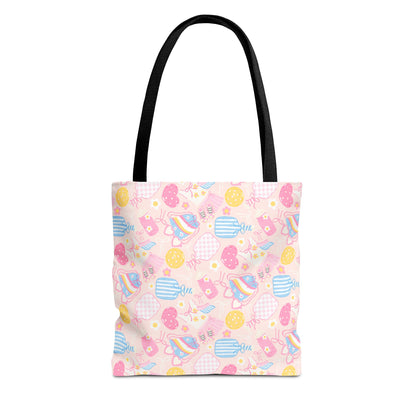Pink Pickleball Tote Bag | All-Over Print, Sport Court Graphic