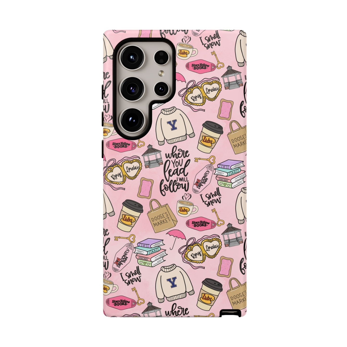 Where You Lead "Tough Cases" Phone Case — Pink Gilmore Girls Tribute