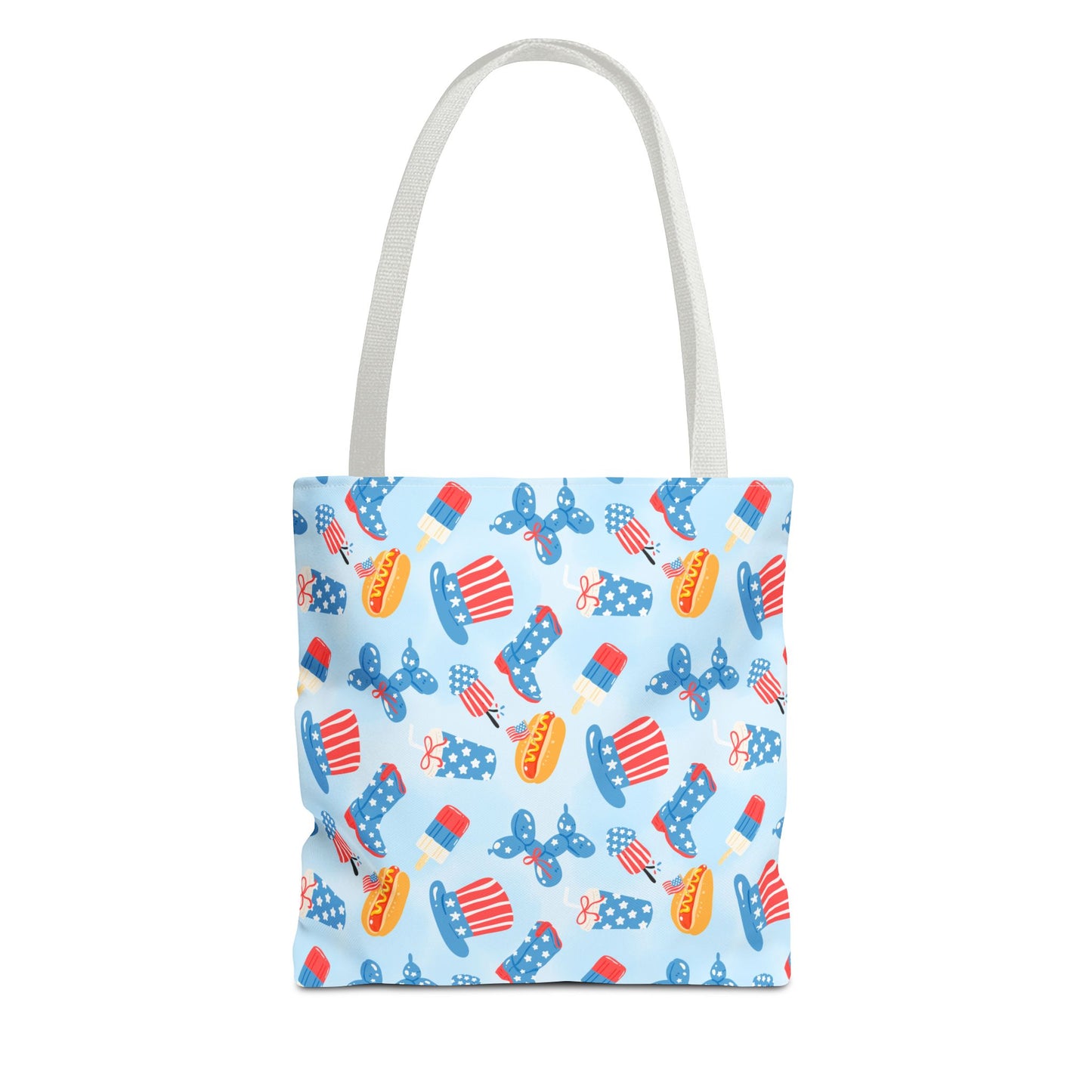 Patriotic Summer Icons tote bag | 4th of July fireworks, popsicles, cupcakes