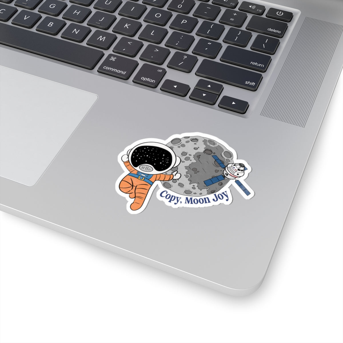 Copy Moon Joy Astronaut and Moon Illustration Kiss-Cut Stickers | Spacecraft Decal