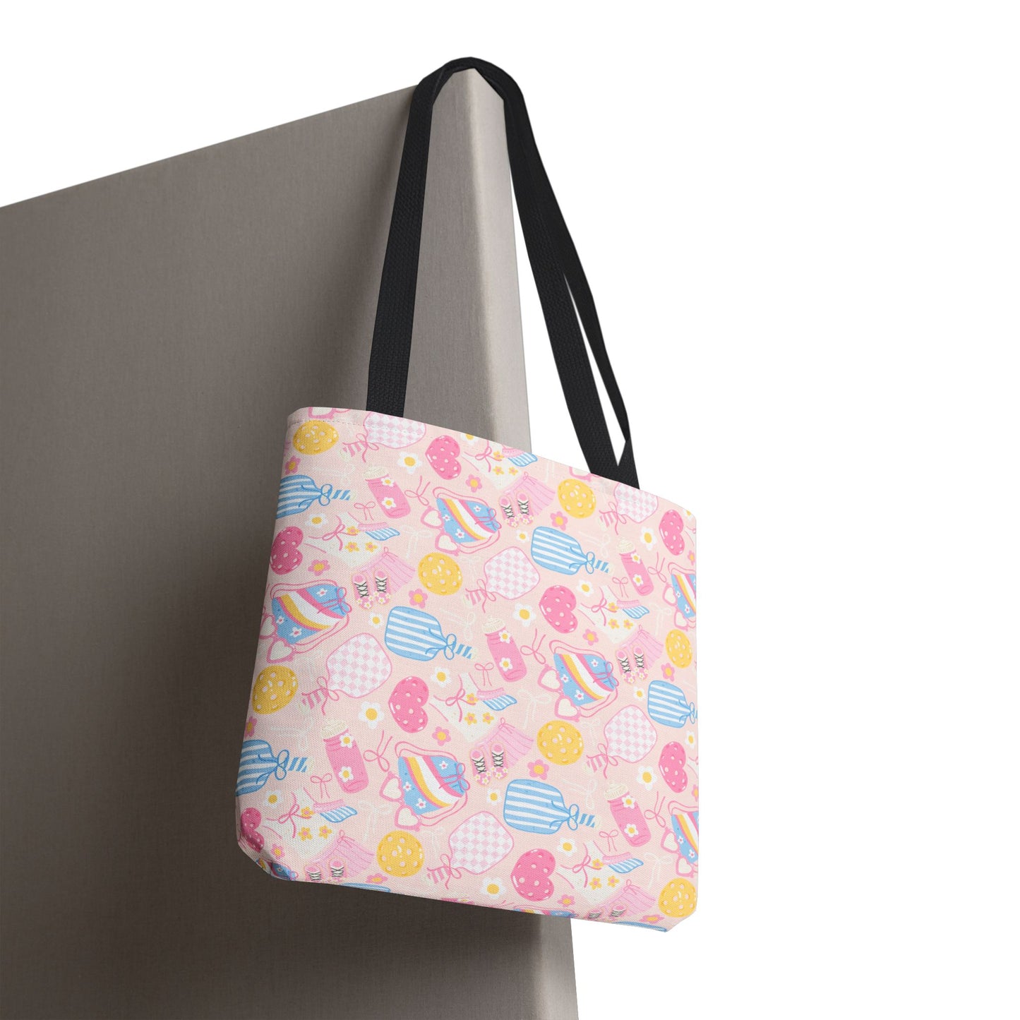 Pink Pickleball Tote Bag | All-Over Print, Sport Court Graphic