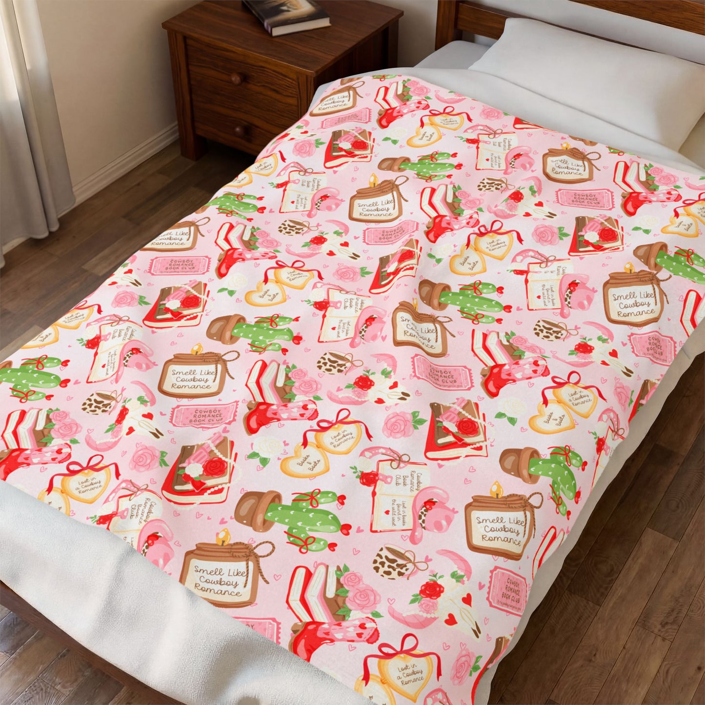 Cowboy Romance Book Velveteen Plush Blanket
