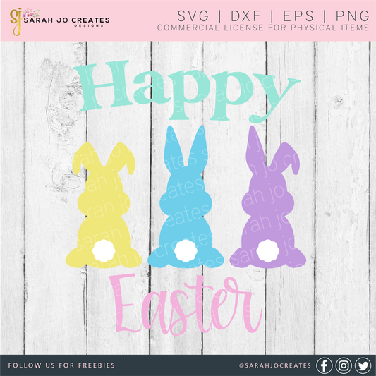 Happy Easter Bunnies SVG