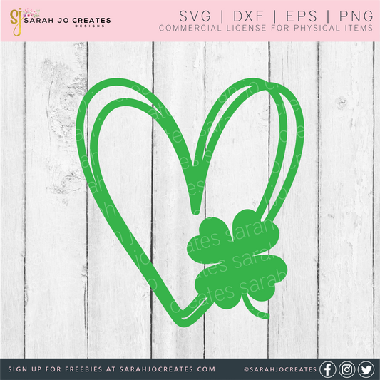 Heart with Shamrock SVG