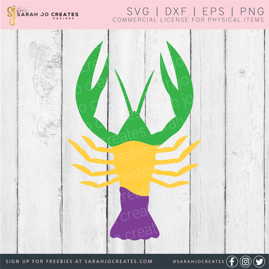 Mardi Gras Crawfish SVG