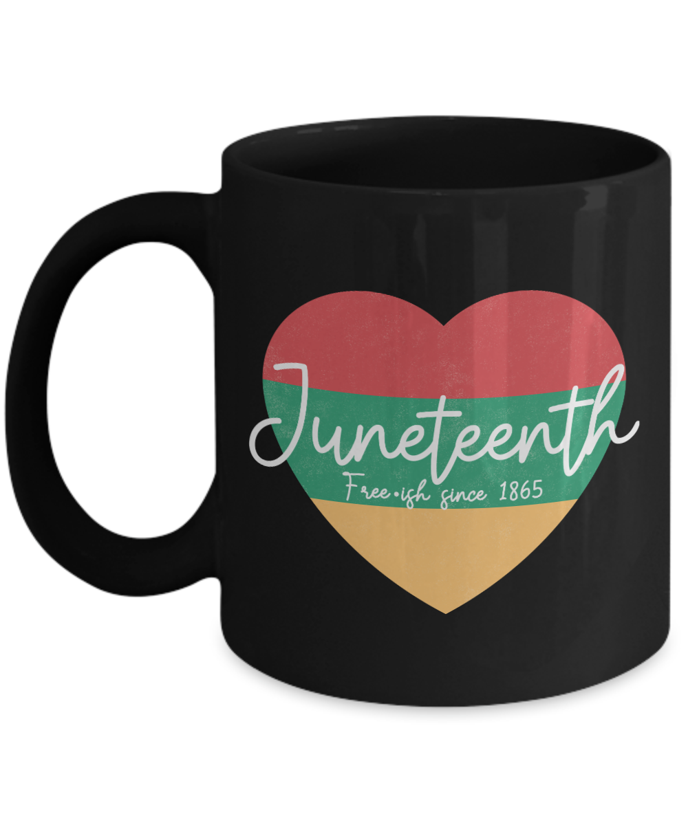 Black Juneteenth Heart Mug