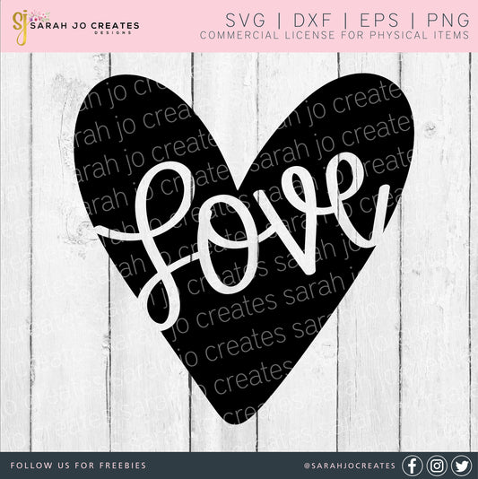 Love Skinny Heart SVG