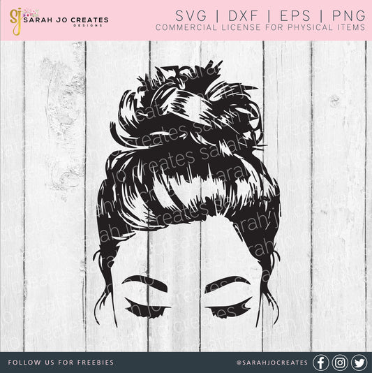 Messy Bun Silhouette SVG