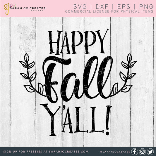 Happy Fall Y'all SVG