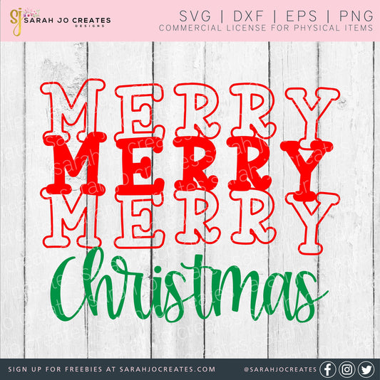 Merry Merry Merry Christmas SVG