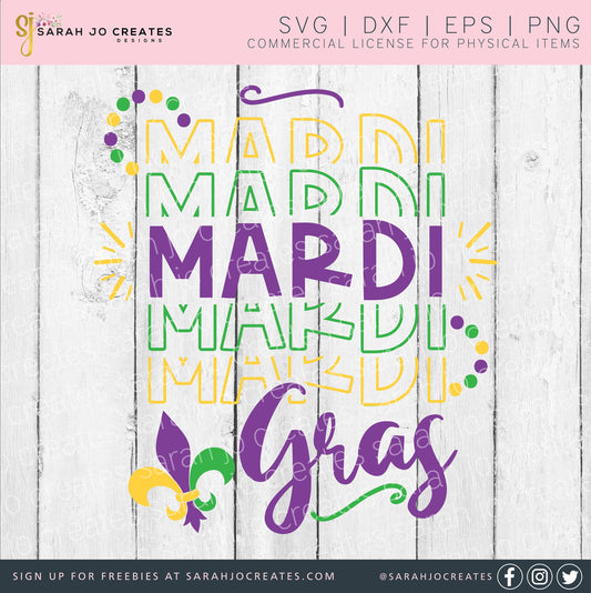 Mardi Gras Stacked SVG