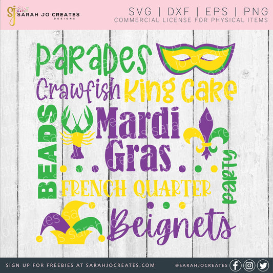 Mardi Gras Sayings SVG